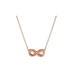 This dazzling Hyperbola pendant is distinguished by its infinity symbol – an enduring representation of eternal beauty. The rose gold-tone plated jewellery is worn on a delicate chain, with its graceful motif embellished with a pavé of clear crystals. A single Swarovski Zirconia is placed in the elongation for an extra touch of luxury. Gift this piece to a loved one or wear it to brighten your own everyday style. Size: 38 - 45 cm Swarovski article no: 5684084 Rose Gold Flower Pendant Fine Jewelry, Luxury Gold Infinity Necklaces, Luxury Rose Gold Infinity Jewelry, Swarovski Infinity Necklace, Swarovski Swan Necklace, Bespoke Jewellery Design, Tanzanite Necklace, Infinity Pendant, Tanzanite Earrings