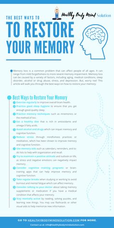 Memory loss is a common problem that can affect people of all ages. It can range from mild forgetfulness to more severe memory impairment. Learn more about the best ways to restore your memory. Meditation Thoughts, Memory Improvement, Improving Memory, Memory Exercises, Brain Pickings, Sms Language, Brain Memory, Memory Problems