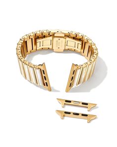 Leanor Gold Tone Stainless Steel Watch Band in Ivory Mother-of-Pearl | Kendra Scott Gold Watch Band, Sold Out Sign, New Bands, Apple Watch Band, Steel Watch, Stainless Steel Watch, Apple Watch Series, Kendra Scott, Apple Watch Bands