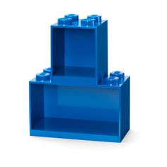 two blue lego blocks stacked on top of each other