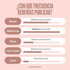 a pink poster with the words'con que frecuercia deberias publicar? '