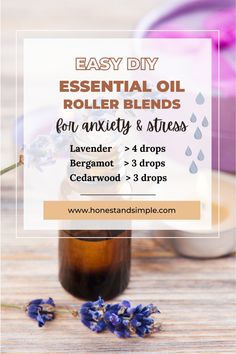 Two Essential Oil Roller Blends for Stress + Anxiety < Honest + Simple Aromatherapy Essential Oil Blends, Calming Roller Blend, Herbal Inhaler, Calming Essential Oil Blend, Apothecary Recipes, Rollerball Recipes, Essential Oil Roller Blends, Essential Oils For Asthma, Oil Roller Blends