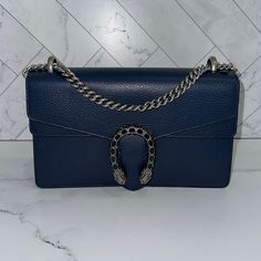 Gucci Dionysus Small Shoulder Bag Navy Blue New Never Carried Or Used! Comes With Dust Bag Blue Shoulder Bag For Everyday Luxury, Blue Gucci Shoulder Bag For Formal Occasions, Blue Gucci Bag For Formal Occasions, Gucci Blue Shoulder Bag With Detachable Strap, Blue Gucci Shoulder Bag With Detachable Strap, Blue Gucci Shoulder Bag For Everyday Use, Blue Gucci Shoulder Bag For Evening, Formal Blue Gucci Bag, Formal Blue Gucci Shoulder Bag