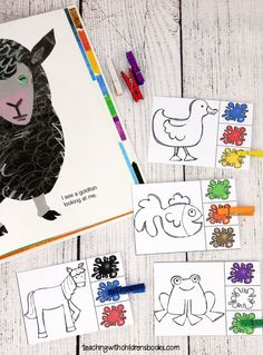 an animal coloring book with markers and crayons