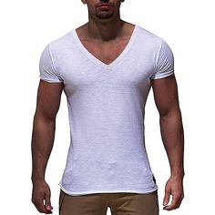 Season:Spring  Summer; Fabric:Polyester; Sleeve Length:Short Sleeve; Look After Me:Washable,Wet and Dry Cleaning; Gender:Men's; Style:Sportswear,Basic,Work,Casual,Streetwear,Muscle,Esencial; Elasticity:Micro-elastic; Tops Type:T Shirt,Tee; Occasion:Fitness,Gym; Fit Type:Regular Fit; Pattern:Plain; Neckline:V Neck; Brand:OUKU; Front page:FF; Listing Date:12/21/2020; Bust:null; Length:null; Shoulder Width:null; Special selected products:COD; Sleeve Length:null Solid Summer Workout T-shirt, Basic Summer Sports T-shirt, Summer Athleisure T-shirt For Gym, Short Sleeve T-shirt For Gym In Summer, Summer Gym T-shirt Short Sleeve, Solid Color Workout T-shirt For Summer, Summer Gym T-shirt With Short Sleeves, Solid Color Summer Workout T-shirt, Summer Workout T-shirt, Short Sleeve