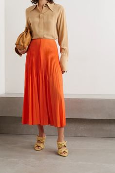 Single's Day, Simple Work Outfits, Neutral Shirt, Long Midi Skirt, Crepe Skirts, Modesty Fashion, Mark Rothko