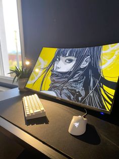 a computer keyboard sitting on top of a desk next to a mouse and monitor screen