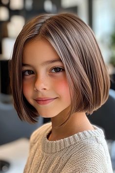 Soft Rounded Bob with a Middle Part, 10 year old haircuts girl, 10 year old Haircuts girl long hair, 10 year old haircuts girl straight hair, 10 Year old Haircuts Girl medium length, Cute Girl Haircuts, Teenage girl Haircuts medium length, Hair cut for girls kids, Cute Haircuts for 10-Year-Old Girls Kids Bob Haircut With Bangs, Girl Haircuts Medium, Rounded Bob Haircut, Toddler Bob Haircut, Girls Haircuts Medium, Rounded Bob, Kids Bob Haircut