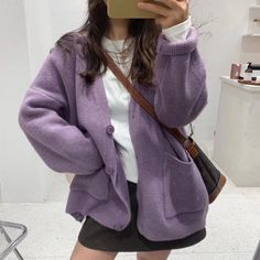 Welcome To Joskaa Store! Autumn Lantern, Oversize Cardigan, Cardigans Women, Fall Cardigan, Knit Sweater Coat, Oversized Knit Cardigan, Korean Casual, Cardigan Women, Sweater Coat