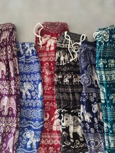 UNISEX FREE SIZE 24-42 Inch Waist Genuine Thai Elephant Pants - FREE 1ST CLASS SHIPPING - Quality Loose Baggy Loung Pants! Luxury Harem Sets For Diwali, Luxury Traditional Harem Sets, Elephant Pants Outfit, Thailand Pants, Bali Elephant, Pantalon Thai, Elephant Clothes, Thai Pants, Thai Elephant