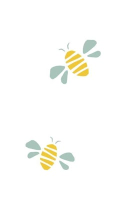 two yellow and gray bees on a white background