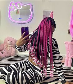 Healthy Black Hair, Black Kids Braids Hairstyles, Pink And Black Hair, Peekaboo Hair, Short Box Braids, Big Box Braids Hairstyles, Pretty Skies, Braid Hairstyle