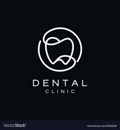 dental clinic logo design on black background