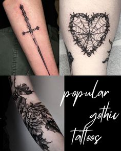 some tattoos that are on the arms and legs