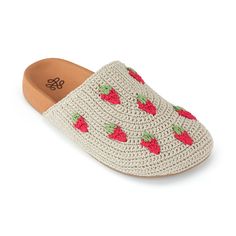 The Sak Bolinas Crochet Clogs - |Hand Crochet - Natural Strawberries| Crochet Clogs, Crochet Sandals, Gold Rate, Backless Design, The Sak, Shoe Closet, Clogs Shoes, Dream Shoes, Design Set