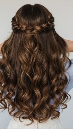 Half Up Half Down Prom Hairstyles for Medium Length Hair 42 Easy Updos For Long Hair, Rambut Brunette, Formal Hairstyles For Long Hair, Easy Updo, Viking Hair, Hoco Hairstyles, Dance Hairstyles, Prom Hairstyles For Long Hair, Pretty Braided Hairstyles