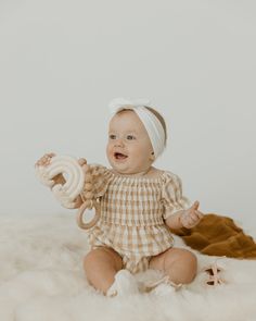 Greta Romper in Buffalo Beige Cream Onesie For Summer Playtime, Summer Cream Onesie For Playtime, Cream Cotton Bubble Romper For Playtime, Cream Cotton Playtime Bubble Romper, Cream Cotton Bodysuit For Playtime, Buffalo Print, Day At The Park, Trendy Baby Clothes, Instagram Baby