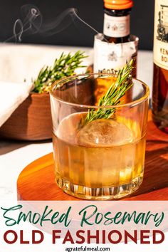 Rosemary Whiskey Cocktail, Smoky Cocktails Drink Recipes, Rosemary Bourbon Cocktail, Cocktail With Rosemary Simple Syrup, Smoked Rosemary Cocktail, Smoked Old Fashioned Recipes Cocktail, Unique Old Fashioned Cocktail, Smokey Old Fashioned Cocktail, Rosemary Drinks Cocktails