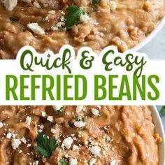 an image of quick and easy refried beans