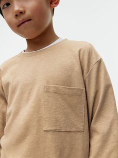 Linen-Blend Long Sleeve T-Shirt - Beige - ARKET WW Baby Clothes Brands, Spring Suit, Suits Clothing, Backpack Tote Bag, Boot Bag, New Tops, Jean Leggings, Clothes Collection, Cotton Linen