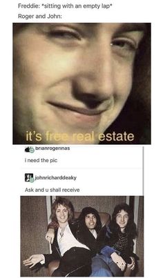 an image of two people smiling and one is looking at the camera, with caption that reads it's free real estate i used the pic