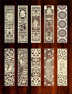 paper cut designs on wooden background