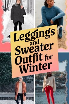 ❄️ Keep it simple yet stylish with the timeless combo of leggings and sweaters! From chunky knits 🧶 to sleek turtlenecks 🧣, this pairing is perfect for any winter occasion. Accessorize with boots 👢 and scarves 🧣 for added warmth. Cozy up and adore these effortless winter outfits! Turtleneck And Leggings Outfit, Legging And Sweater Outfits, Chunky Turtleneck Sweater Outfits, Winter Turtleneck Outfits, Leggings And Flannel Outfit, Flannel Outfit Ideas, Chunky Knit Sweater Outfit, Winter Leggings Outfit