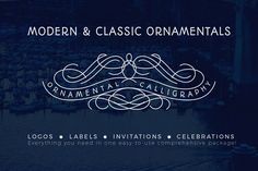 the logo for modern and classic ornamentals, an international calligraphy event in london