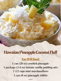 hawaiian pineapple coconut fluff you will need