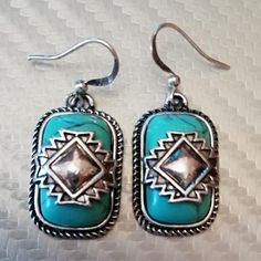 Vintage Ethnic Tibetan Shield Blue Stone Earring For Women Gift Boho Jewelry Geometry Drop Dangle Earring Jewelry Geometry, Turquoise Stone Earrings, Earring For Women, Long Drop Earrings, Western Jewelry, Boho Gifts, Stone Earrings, Turquoise Jewelry, Sale Price