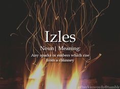 a fire with the words izles written above it and an image of flames