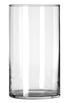 an empty glass on a white background