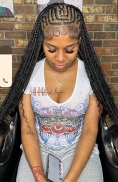 Fulani Braids With Dramatic Edges, Freestyle Braids In The Front Knotless In The Back, Freestyle Boho Fulani Braids, Braid Designs For Kids, Trending Fulani Braids, Fluffy Edges With Braids, New Braids Hairstyles 2023, Fulani Braids With Curls At The End, New Braid Styles 2023