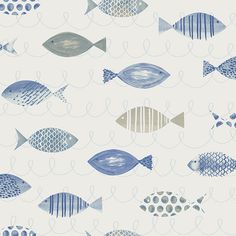 sample key west blue fish wallpaper from the seaside living collection by brewster home fashions 1 Brewster Wallpaper, Wallpaper Warehouse, Aqua Wallpaper, Seaside Living, Watercolor Fish, Animal Print Wallpaper, Fish Wallpaper, W Wallpaper, Tropical Wallpaper