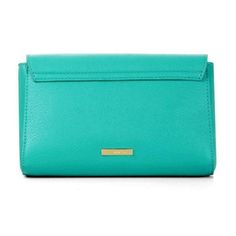 Complement your urbane ensembles with this elegant clutch. • Rectangular clutch. • Detachable shoulder strap. • Logo plate at center front. • Interior zipper pocket. • Flap with small icon flip lock closure. • Material: Faux leather, Polyester. Elegant Clutch, Small Icons, Chevron Quilt, Vintage Chanel, Leather Items, Green Leather, Luxury Bags, Zip Around Wallet, Zipper Pocket