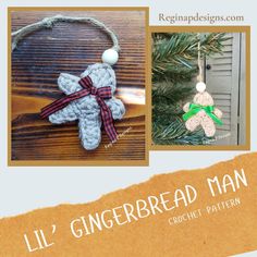 Crochet Ornaments Free Pattern, Christmas Ornament Crochet, Ornament Crochet Pattern, Craft Show Tips, Easy Crochet Headbands, Ornament Crochet, It's Tuesday, Gingerbread Man Christmas