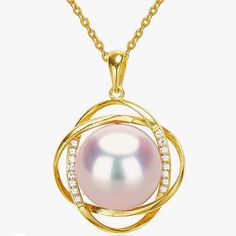 Gorgeous Genuine Cultured Pink Cream Pearl And Diamond Pendant Necklace. A Look That Takes Classic Up A Notch, This Necklace Is Both Simple And Elegant. Nwot * Fine 925 Sterling Silver * 14k Yellow Gold Plating * 7-8 Mm, Beautiful Colorful Luster, Unique To Each Naturally Cultured Pearl * 1/4 Cttw Simulated Diamond Accents Measurements Are Approximate. Exquisite 14k Gold Pink Jewelry, Diamond Round Pink Gold Necklace, Pink Diamond Necklaces For Mother's Day, Exquisite Pink 14k Gold Jewelry, Pink Gold Diamond Round Necklace, Elegant Pink Clavicle Chain Jewelry, Mother's Day Pink Diamond Necklace, Pink Gold Diamond Necklace, Elegant Pink Necklace For Formal Occasions