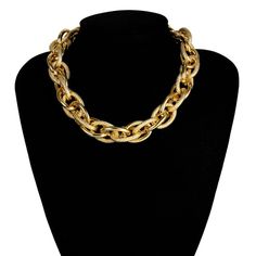 Chunky Thick Chain Necklace Pendant Women Collar Metals Type: Iron alloy Gender: Women Necklace Type: Chains Necklaces Style: Hip-hop/Rock Chain Type: Link Chain Item Type: Necklaces Material: Metal Shape\pattern: ROUND Compatibility: All Compatible Occasion: Party Pendant Size: None Fine or Fashion: Fashion Color: European & American Cuban Fashion Gold Color Silver Color Occasion: Festival Party/Club/Wedding/Prom/Trip/Appointment Gender: Men/Girls/Femme/Ladies/Best Friend Gift Popular year: 201 Metal Choker Necklace, Steampunk Men, Thick Necklace, Chunky Gold Chain, Metal Choker, Thick Chain Necklace, Punk Outfits, Style Punk, Gold Choker