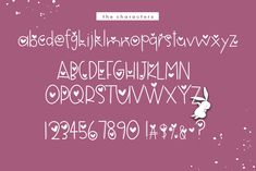 the alphabet has been drawn with white ink and is on a pink background, it appears to be made out of paper