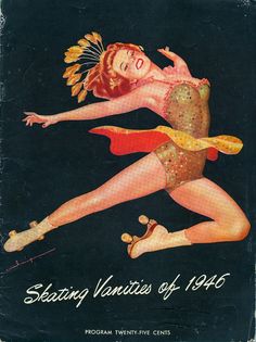 an old advertisement from the 1950's shows a pinup dancer