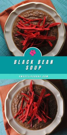 Black Bean Soup Easy Vegetable Soup, Vegetarian Soup Recipes, Hamburger Soup, Crockpot Soup Recipes, Black Bean Soup