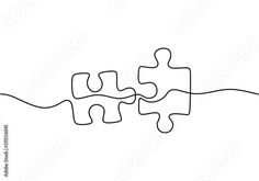 two pieces of the same puzzle are connected to each other with one piece missing from it