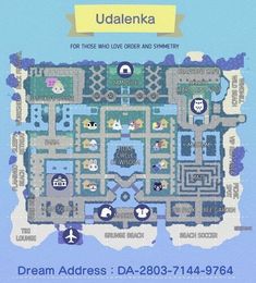 the map for udalenka, which is located in front of a blue background