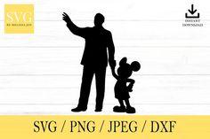 mickey mouse and pluto silhouette svg / png / jpeg / dxf