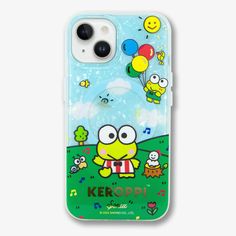 an iphone case with cartoon characters on it