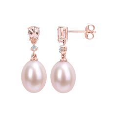 Complement your elegant style with these Stella Grace 10k Rose Gold Pink Freshwater Cultured Pearl, Morganite & Diamond Accent Drop Earrings. Complement your elegant style with these Stella Grace 10k Rose Gold Pink Freshwater Cultured Pearl, Morganite & Diamond Accent Drop Earrings. FEATURES Backings: post Nickel free Metal: 10k rose gold Plating: 10k rose gold Finish: polished Packaging: boxedSTONE DETAILS Stone type: morganite Total weight: 4/5 ct. Shape: pearDIAMOND DETAILS Total weight: less Elegant Pink Gold Pearl Drop Jewelry, Formal Pearl Earrings With Gemstones, Elegant Pink Gold Jewelry For Anniversary, Rose Gold Dangle Pearl Earrings For Formal Occasions, Formal Pink Gold Jewelry With Prong Setting, Elegant Oval Rose Gold Earrings, Formal Pink Gold Jewelry With Matching Earrings, Formal Rose Gold Pearl Earrings, Elegant 14k Pink Gold Earrings