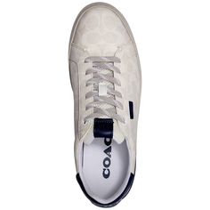 Add signature style to your casual outfits with these COACH Low Line sneakers. Their coated canvas uppers offer all-day comfort, while the sophisticated lace-up silhouette turns heads both on and off the grid. Finely detailed touches elevate the look to work hard and play hard in equal measure. Slip them on to cruise the 'gram with effortless cool wherever your adventures take you. Classic Low-top Sneakers With Leather Trim, Leather Lace-up Sneakers With Leather Trim, Leather Plain Toe Sneakers For Outdoor, Outdoor Suede Sneakers With Plain Toe, Classic Outdoor Sneakers With Textured Sole, Coach Round Toe Sneakers For Sports, Sporty Sneakers With Leather Footbed For Walking, White Lace-up Sneakers With Leather Footbed, White Coach Sneakers With Rubber Sole