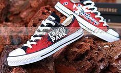 Christmas Gifts Linkin Park Low Top Hand Painted Shoes Crazy Stuff, Hand Painted Shoes, Painted Canvas, Shoe Art, Linkin Park, Painted Shoes, The Wolf, Vans Old Skool Sneaker