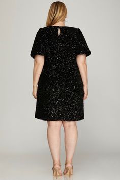 Very elegant dress for special occasion . PLUS - SHORT BUBBLE SLEEVE SEQUIN SHIFT DRESS WITH SIDE POCKETS AND FULL LININGMODEL IS 5'8.5'' AND MODEL IS WEARING SIZE XL. S:95%POLYESTER 5%SPANDEX L:100%POLYESTER. Plus Size Sequin Dress, Dress For Special Occasion, Sequin Shift Dress, Plus Size Sequin Dresses, Plus Size Sequin, Bubble Sleeve, Event Dresses, Elegant Dress, Xl Dress