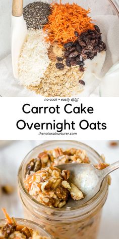 carrot cake overnight oats in a mason jar